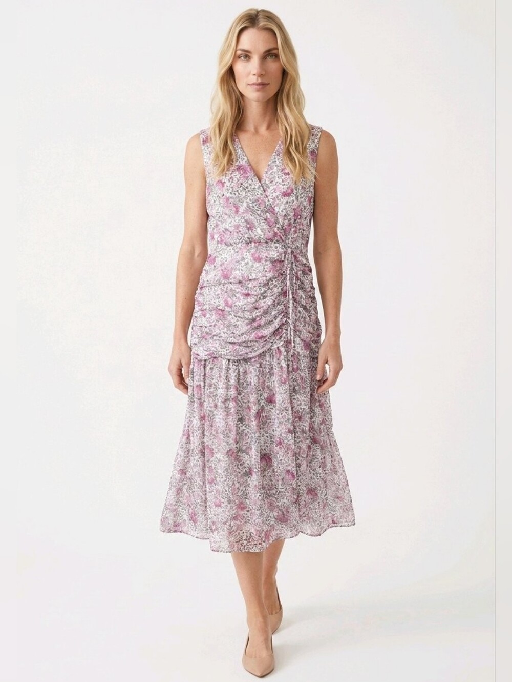 Ann Taylor Ruched Floral Dress
